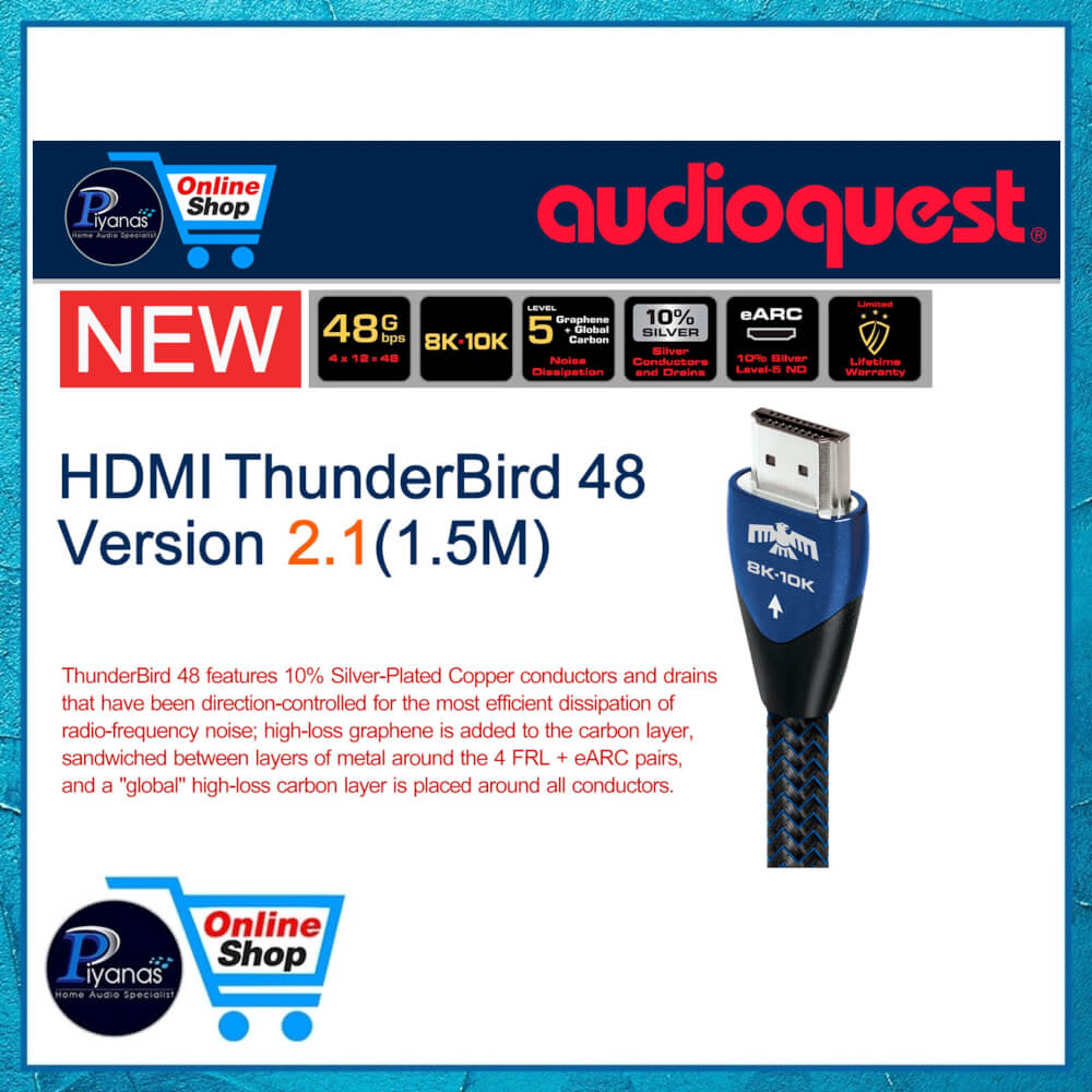 สาย HDMI AUDIOQUEST : HDMI-THUNDERBIRD 48 VERSION 2.1 (1.5 เมตร)
